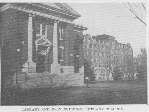 LIBRARY AND MAIN BUILDING, BETHANY COLLEGE.