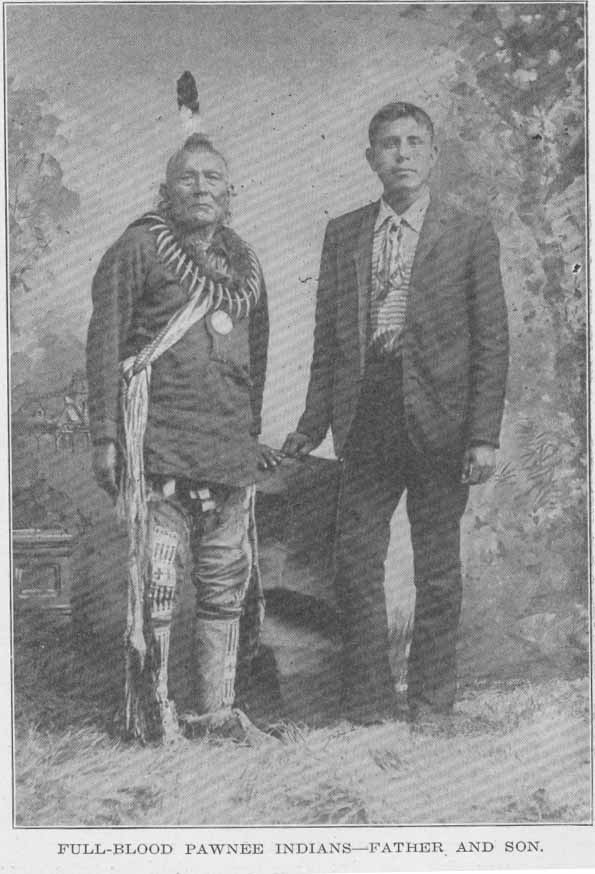 Full-blood Pawnee Indians - Father and Son.
