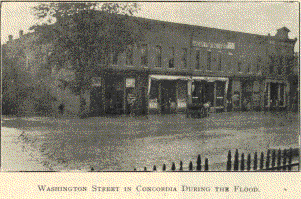 WASHINGTON STREET IN CONCORDIA DURING THE FLOOD.