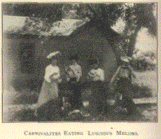 Carnivalites eating luscious melons.