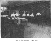 Interior of A. Lindblom's Tailor Shop.