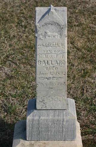 Gravestone for George B. Ballard

Mumford Cemetery, Barber County, Kansas.

Photo courtesy of Kim Fowles.