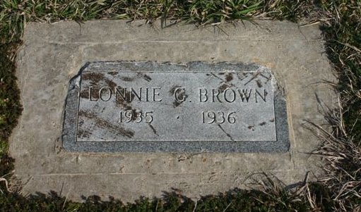 Gravestone for Lonnie G. Brown.

Mumford Cemetery, Barber County, Kansas.

Photo courtesy of Kim Fowles.