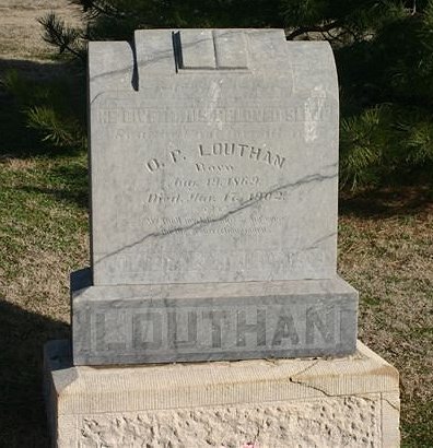Gravestone for O.P. Louthan

Mumford Cemetery, Barber County, Kansas.

Photo courtesy of Kim Fowles.