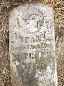 Gravestone for Infant Daughter of P.A. Butcher, 
Paddock Cemetery, Barber County, Kansas.

Photo by Nathan Lee.
