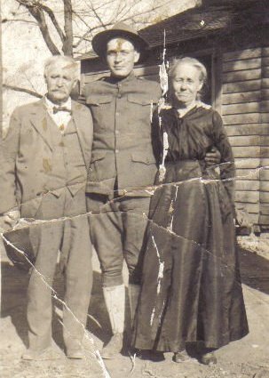 Lyle Bullock in WWI army uniform with his grandparents, Rev. C.W. Owens & Molie Owens.

Photo courtesy of Kim Fowles.