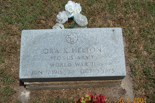 Gravestone for Ora K. Helton,