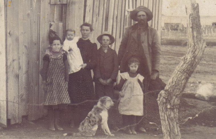 The Sam and Mary Helton family of Sun City, Barber County, Kansas.