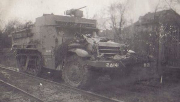 Photo of a half-track, probably the one driven by Cpl. Max McLain.

Photo courtesy of Brenda McLain