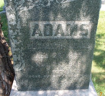 Gravestone of Elizabeth (Owens) Adams nee Joseph.