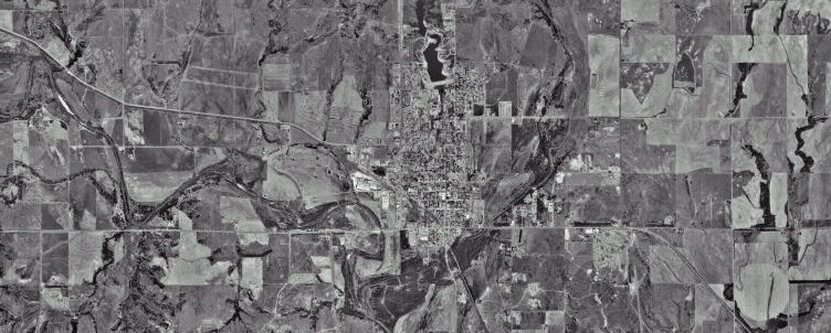 USGS Aerial Photo of Medicine Lodge, Barber County, Kansas, 21 March 1996.