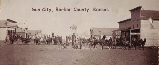 Sun City Street Scene, Barber County, Kansas.  Photo from the Kim Fowles Collection.