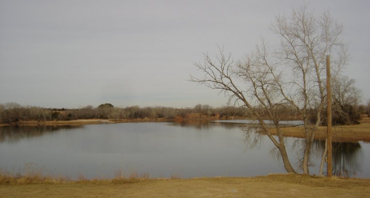 The Barber County State Fishing Lake on the north edge of Medicine Lodge, Barber County, Kansas, 15 December 2006.

Photo courtesy of Nathan Lee.

CLICK HERE for more information about the Barber County State Fishing Lake.