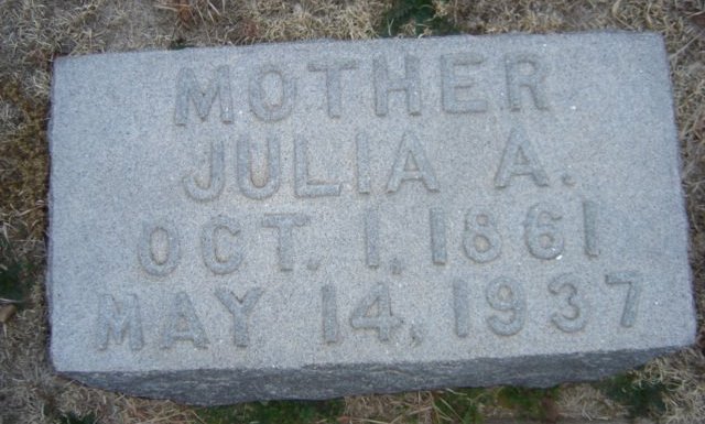 Gravestone for Jula A. (Balding) Bissantz.

Sunnyside Cemetery, Sun City, Barber County, Kansas.

Photo by Nathan Lee.