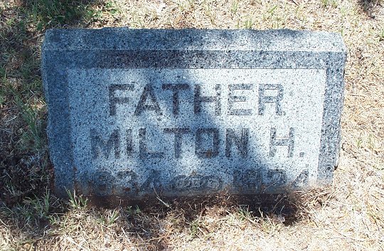 Gravestone for Milton H. Clements,

Sunnyside Cemetery, Sun City, Barber County, Kansas.

Photo by Kim Fowles.