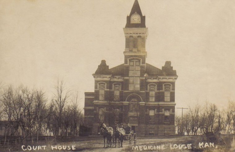 Court House, Medicine Lodge, Barber County, Kansas.

Photo from the collection of Kim Fowles.