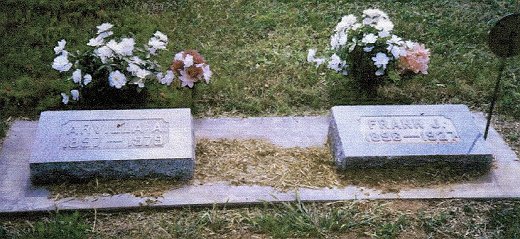 Gravestones for Franklin James Garten and Arvilla Anna (Farley) Garten, Highland Cemetery, Medicine Lodge, Kansas.