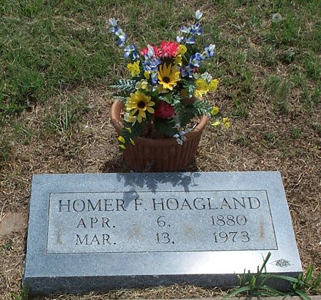 Gravestone of Homer Fred Hoagland, Sunnyside Cemetery, Sun City, Barber County, Kansas.

Photo courtesy of Kim Fowles.