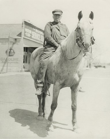 Bill Horn riding his horse, Silver.

Photo from the collection of Carol (Lake) Rogers, courtesy of Kim Fowles.