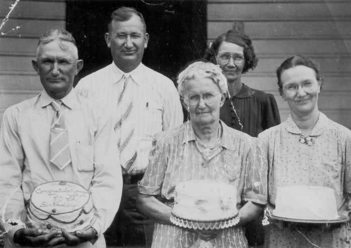Ella (Van Horn) Lott with her  children on her 80th birthday in 1940.
 
Back row:  C. Van Lott, Laura Bernice (Lott) Hoagland.
Front row:  Tiry C. Lott, Ella B. (Van Horn) Lott, &  Lillian Blanche (Lott) Kennedy).

Photo courtesy of Ronnie Hoagland.