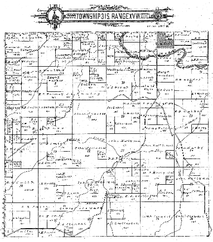Township 31 S., Range XV West of the 6th P.M., G.A. Ogle 1905 Map, Barber County, Kansas.

Map courtesy of Kimberly (Hoagland) Fowles.