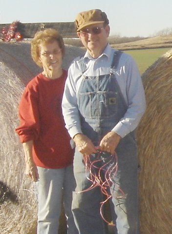 Norman and Lois Mills of Barber County, Kansas, with their 2006 Christmas decorations.

Photo by Nathan Lee.