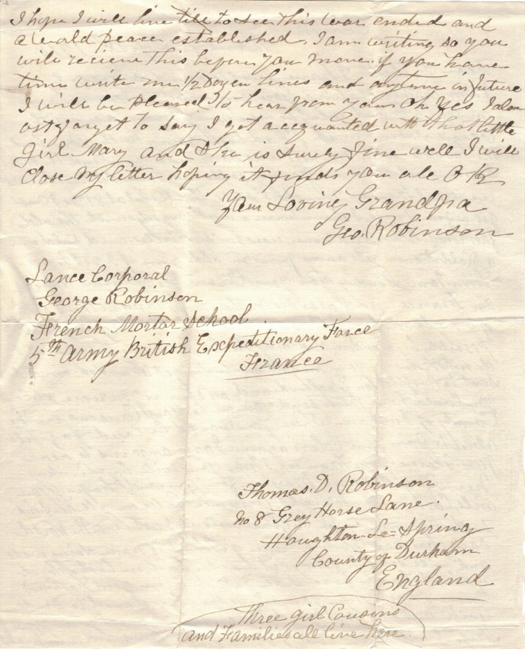 Letter from Rev. George Robinson in Sharon, Kansas, to his grandson, Gilbert Forney, serving in WWI,  dated 28 Sept 1918.

Letter courtesy of LeAnne (Forney) Brubaker.