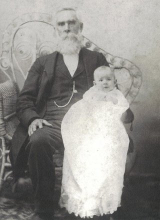 Reverend George Robinson and his grandson, George Franklin Forney, Sharon, Barber County, Kansas.

Photo courtesy of LeAnne (Forney) Brubaker.

CLICK HERE to view a larger version of the original photograph in a new browser window.