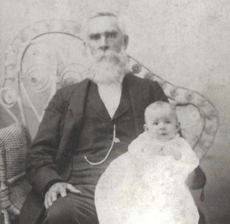 Reverend George Robinson and his grandson, George Franklin Forney, Sharon, Barber County, Kansas.

Photo courtesy of LeAnne (Forney) Brubaker.

CLICK HERE to view a larger, uncropped version of the original photograph in a new browser window.