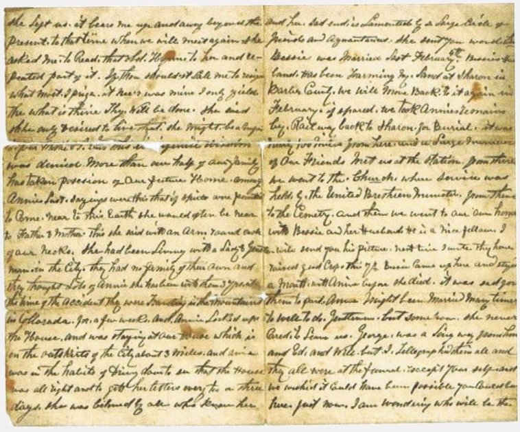 Letter from Rev. George Robinson in Wichita, Kansas, to his son and daughter-in-law, Mr & Mrs. James Douglas Robinson, in England, dated 2 December 1889, page 2 at left, page 3 at right.

Letter courtesy of Ernie Middleton. 

Transcription by Betty Hotchkiss.