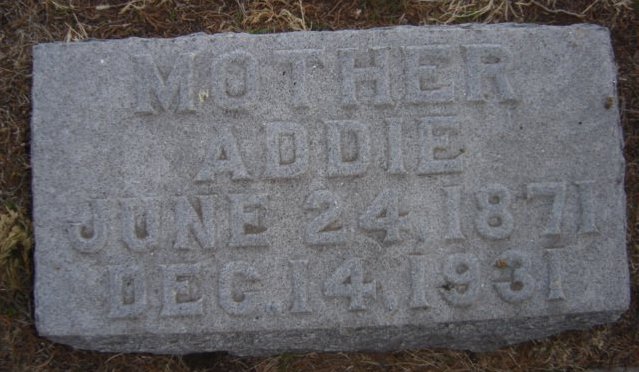 Gravestone for Addie (Balding) Shutts.

Sunnyside Cemetery, Sun City, Barber County, Kansas.

Photo by Nathan Lee.