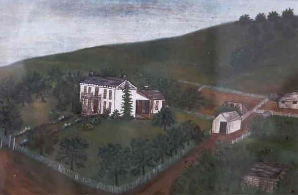 Painting by Artha (Van Horn) Massey Surber of her family's home in Lost Creek, West Virginia. Painting courtesy of Brenda McLain