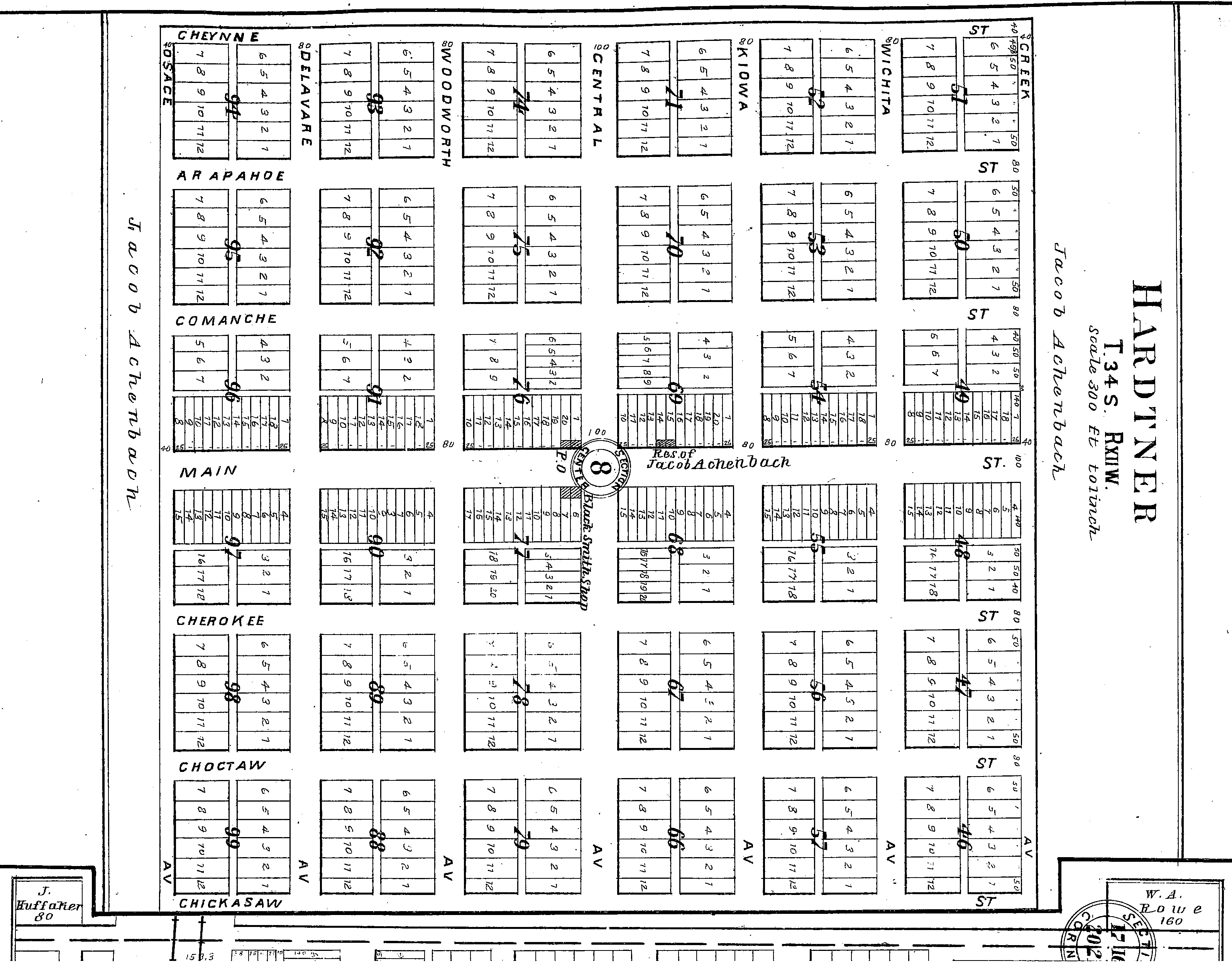 Plot Map of Hardtner, Barber County, Kansas. 

From the 'Standard Atlas of Barber County Kansas', 1905.

Map courtesy of Kimberly (Hoagland) Fowles.
