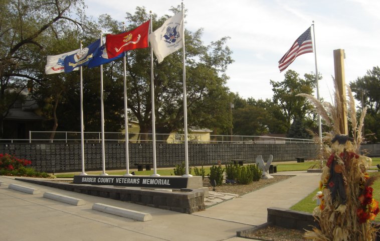 Barber County Veterans Memorial, Medicine Lodge, Kansas.

Photo by Nathan Lee, October 2006.