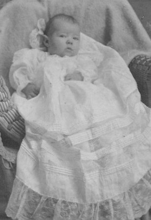 Elsie Wesley as an infant.  She married Murray Austin Davis.

Photo courtesy of Linda (Davis) McDowell.