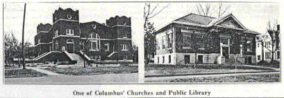One of Columbus' Churches and Public Library