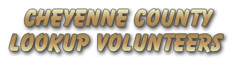 Cheyenne County Lookup Volunteers