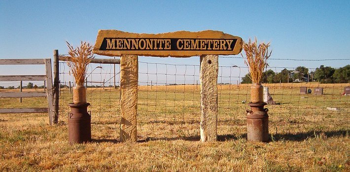 Entrance to the Mennonite Cemetery. 
Photo by Bobbi (Hackney) Huck.