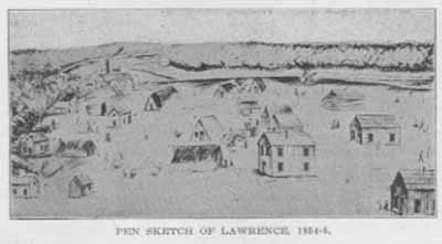 Pen Sketch of Lawrence, 1854-5.