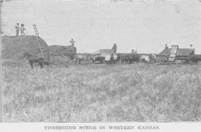 Threshing Scene in Western Kansas