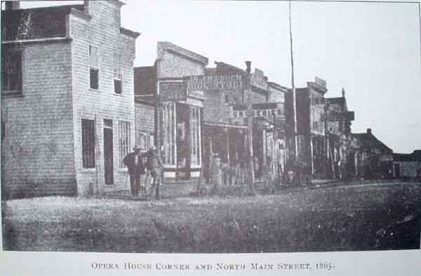 Opera House Corner and North Main Street, 1865