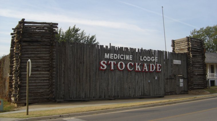 Medicine Lodge Stockade Museum, Medicine Lodge, Barber County, Kansas.

Photo by Nathan Lee, October 2006.