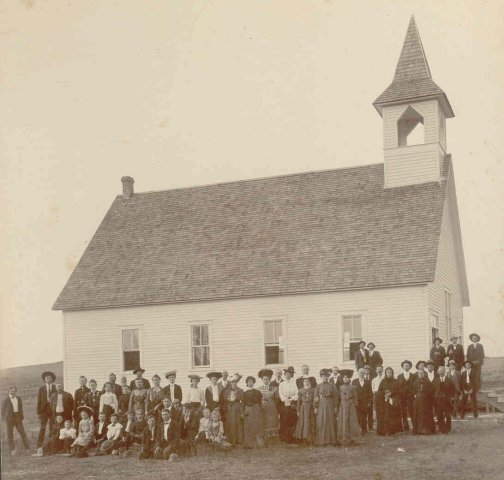 Congregation, Sun City Baptist Church, Barber County, Kansas.  From Elloise Leffler's photo collection, courtesy of Kim Fowles.